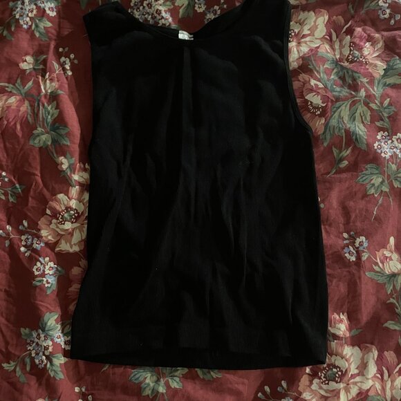 Plain Form Fitting Black Top - Picture 1 of 2